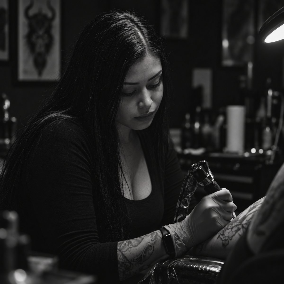Evelyn Garcia, tattoo artist at Trilogy Studio Tattoo